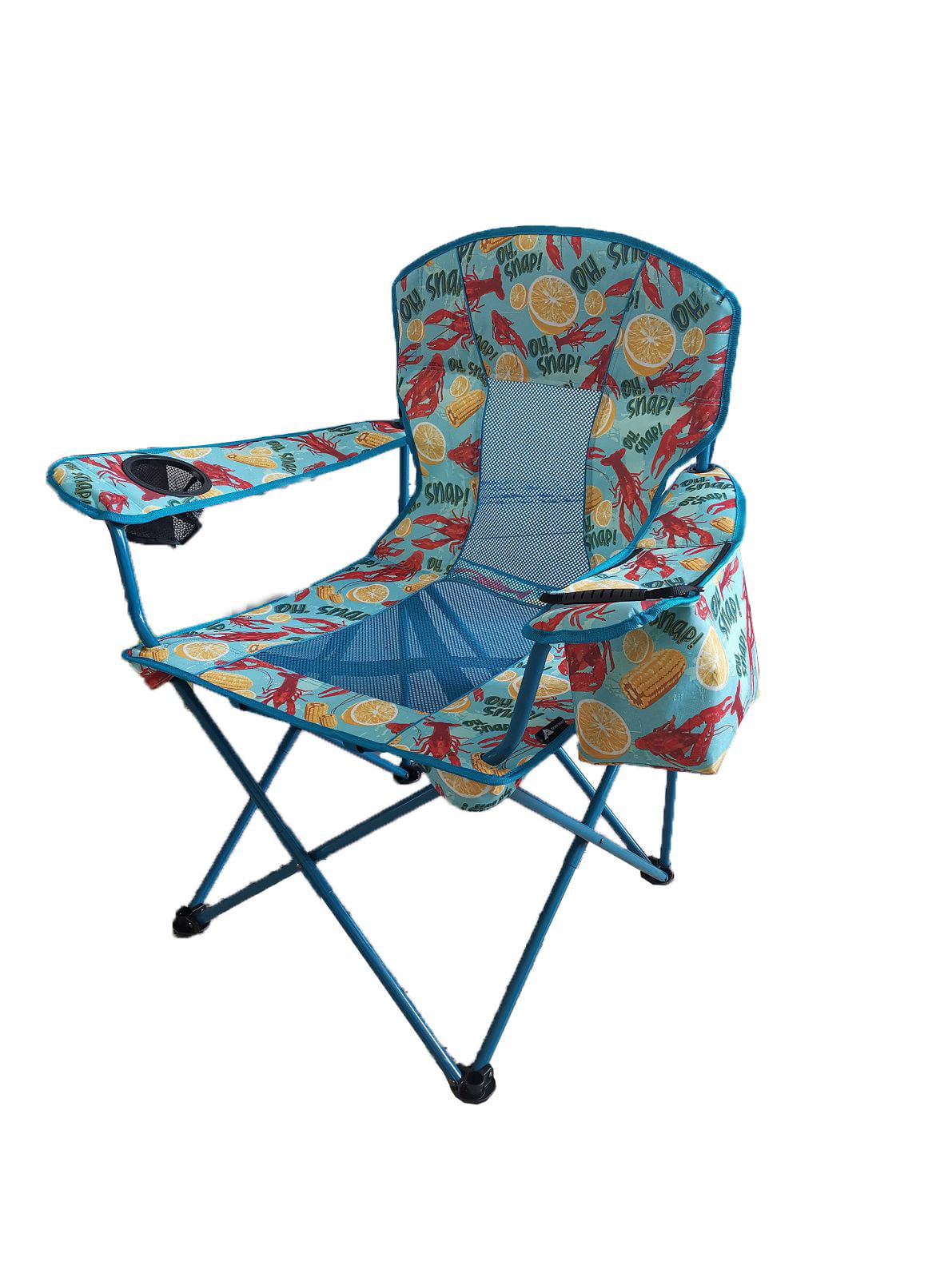 Ozark Trail Oversized Mesh Cooler Chair, Crawfish with Words