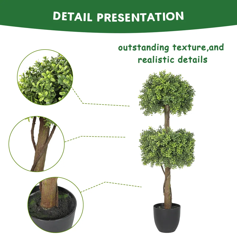 6.19 High Quality Plastic Topiary Grass Ball Boxwood Branch Plants Artificial Trees Bonsai for Indoor Decorative