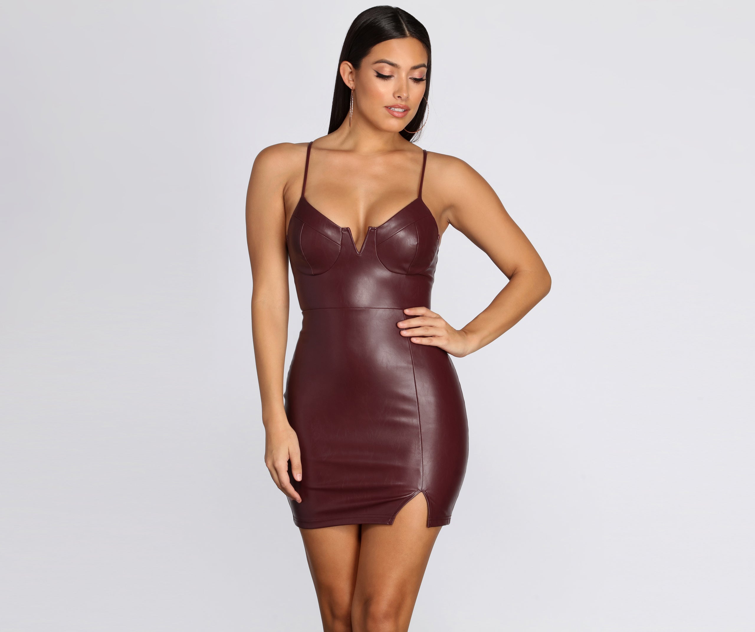 Edge It Up Faux Leather Mini Dress