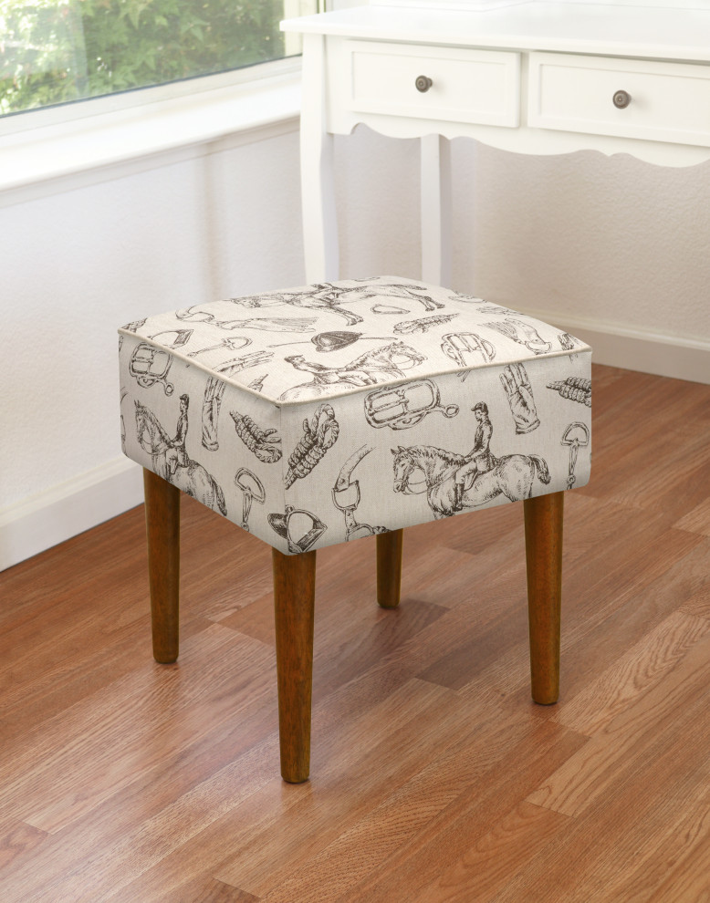 Equestrian Modern Vanity Stool   Traditional   Vanity Stools And Benches   by 123 Creations  Houzz