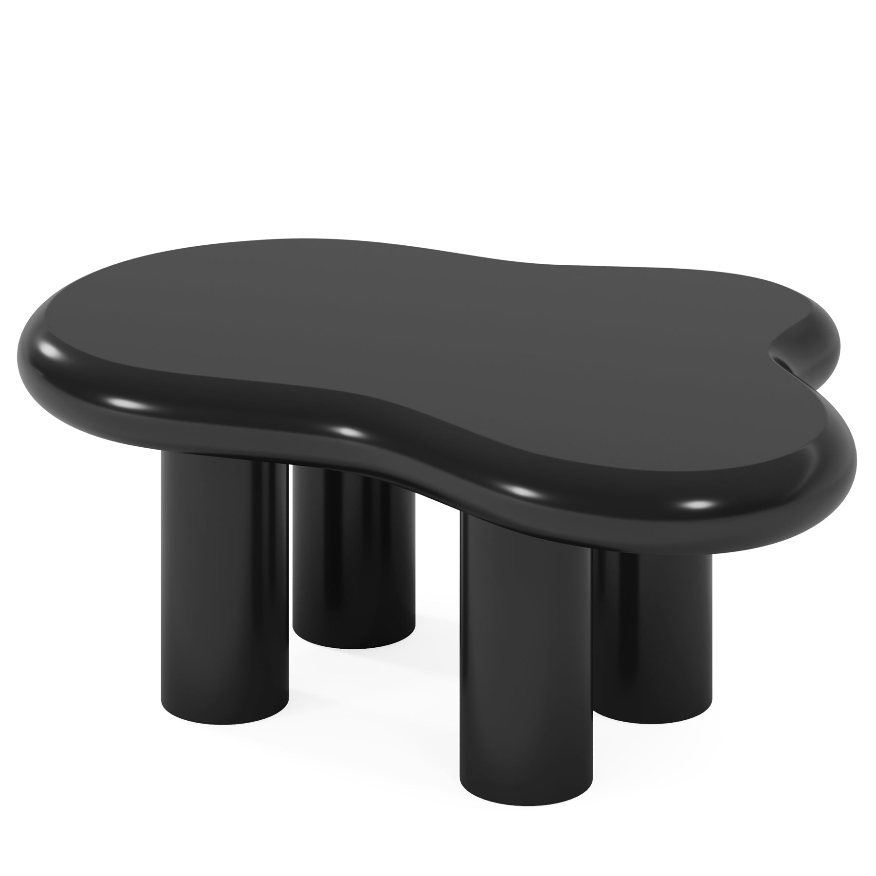 Cloud-Shaped Coffee Table, Modern Center Table with 4 Solid Legs