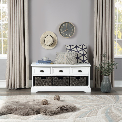 U_Style Homes Collection Wicker Storage Bench with...