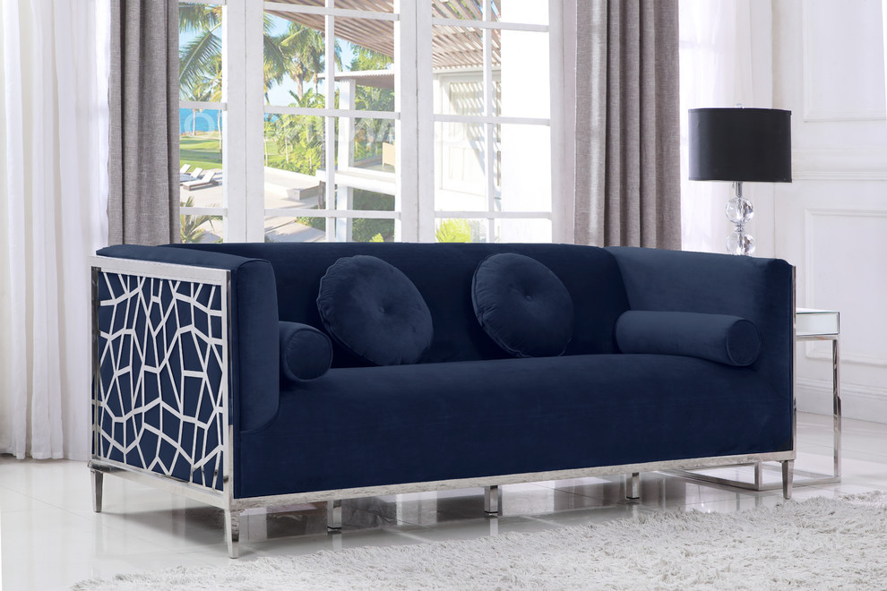 Opal Velvet Chair   Contemporary   Sofas   by Meridian Furniture  Houzz