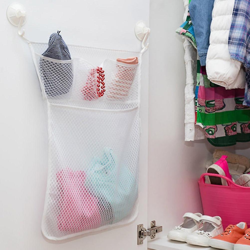 Bath Toy Organizer Bathroom Toy Storage Mesh Bag with 2 Suction Cups