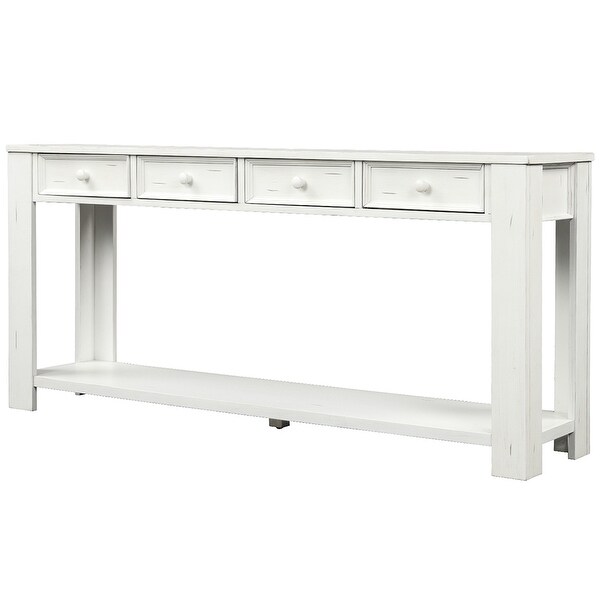 Console Table Sofa Table with Storage Drawers and Bottom Shelf