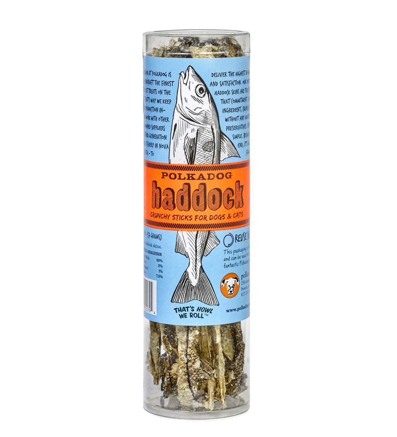 POLKADOG BAKERY Haddock Skins for Dogs and Cats， 2 oz