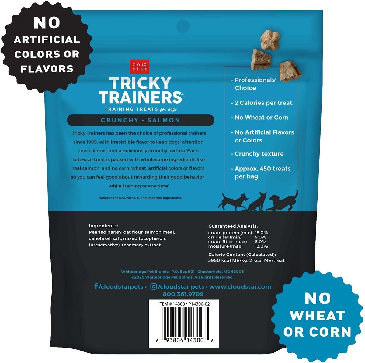 Cloud Star Crunchy Tricky Trainers Salmon Flavor Dog Treats