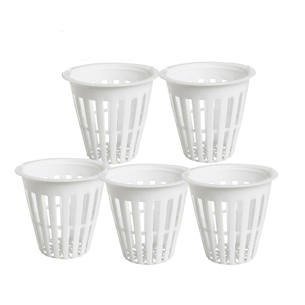 5x Cups Basket Aeroponic Planting Grow Mesh Pots White