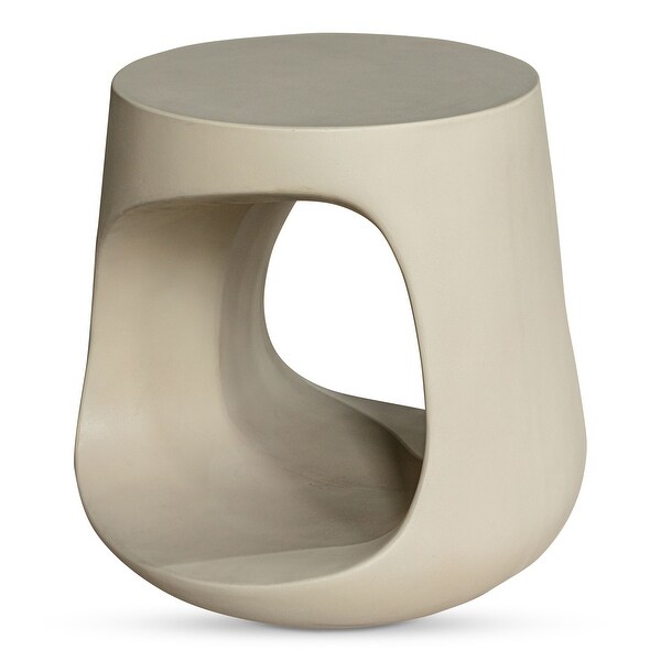 Aurelle Home Roscoe Modern Tall Geometric Concrete Stool