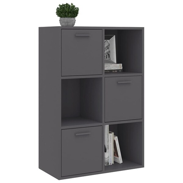 vidaXL Storage Cabinet Gray 23.6x11.6x35.4 Chipboard - - 31506755