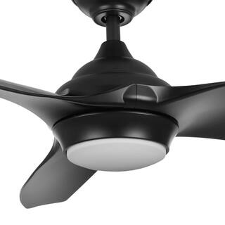 Home Decorators Collection Bachton 60 in. Integrated LED DC Motor Matte Black Ceiling Fan with Light and Remote Control YG638A-MBK