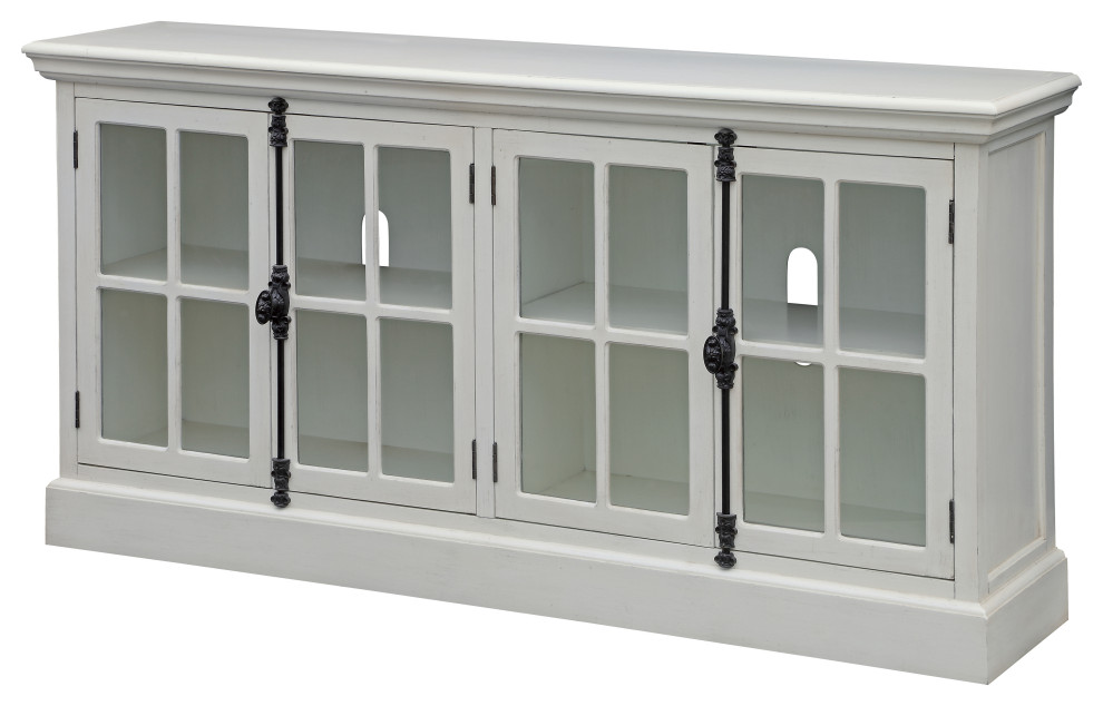 Mabry White Four Door Cabinet   Traditional   Console Tables   by Crestview Collection  Houzz