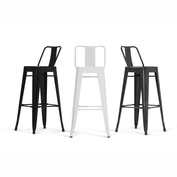 WYNDENHALL Josephine Industrial Metal Bar Stool (Set of 2)