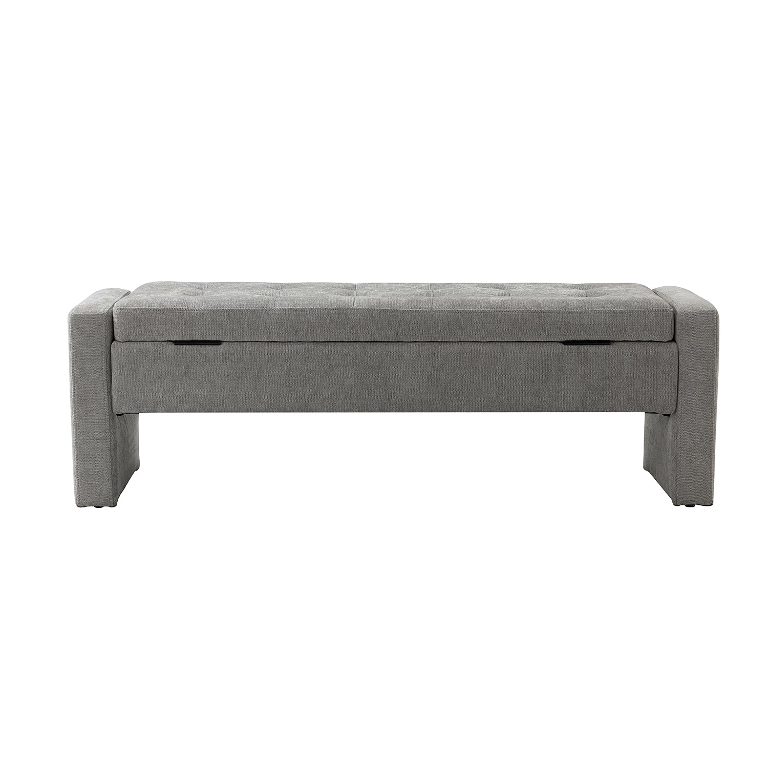 ARTFUL LIVING DESIGN Storage Entryway Bench, Upholstered Bench for Bedroom Living Room, Grey