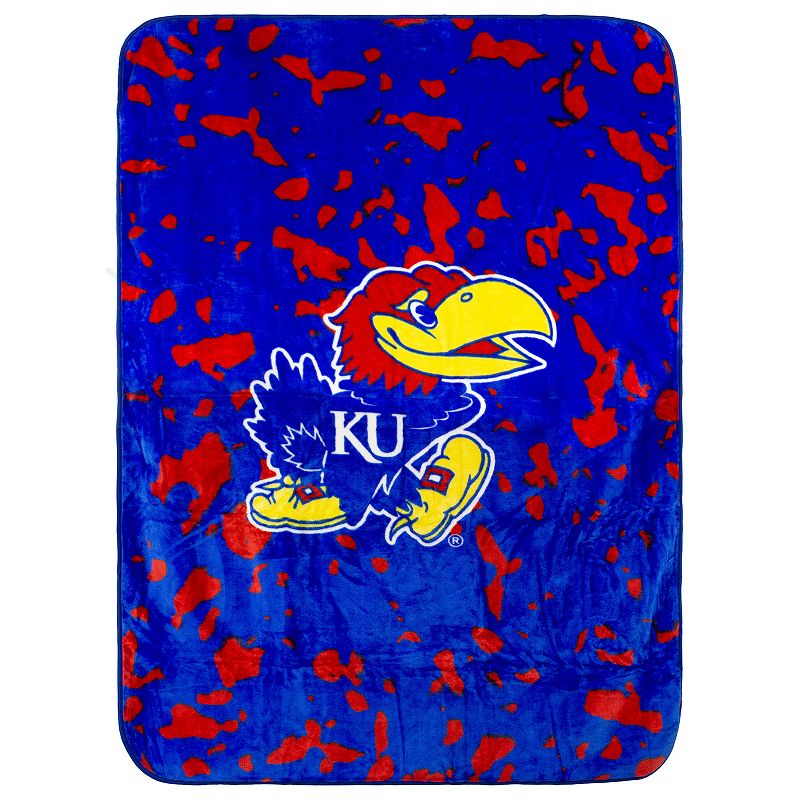 College Covers Kansas Jayhawks Raschel Throw Blanket