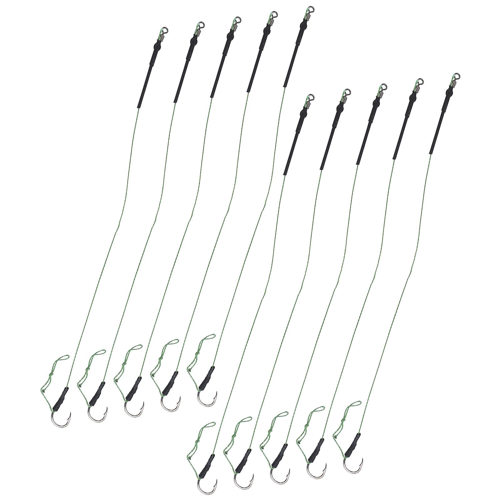 5 Set Carp Fishing Hair Rigs Line Metal Hooks Bait Wire Hook Rigs Fishing Accessory10#