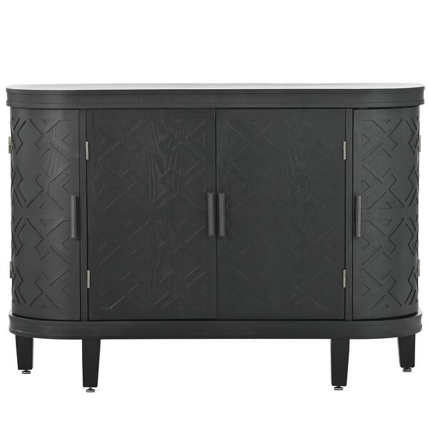 Accent Storage Sideboard with Antique Pattern Doors， Wooden Console Cabinet Suitable for Hallway， Entryway， Living Room， Bedroom