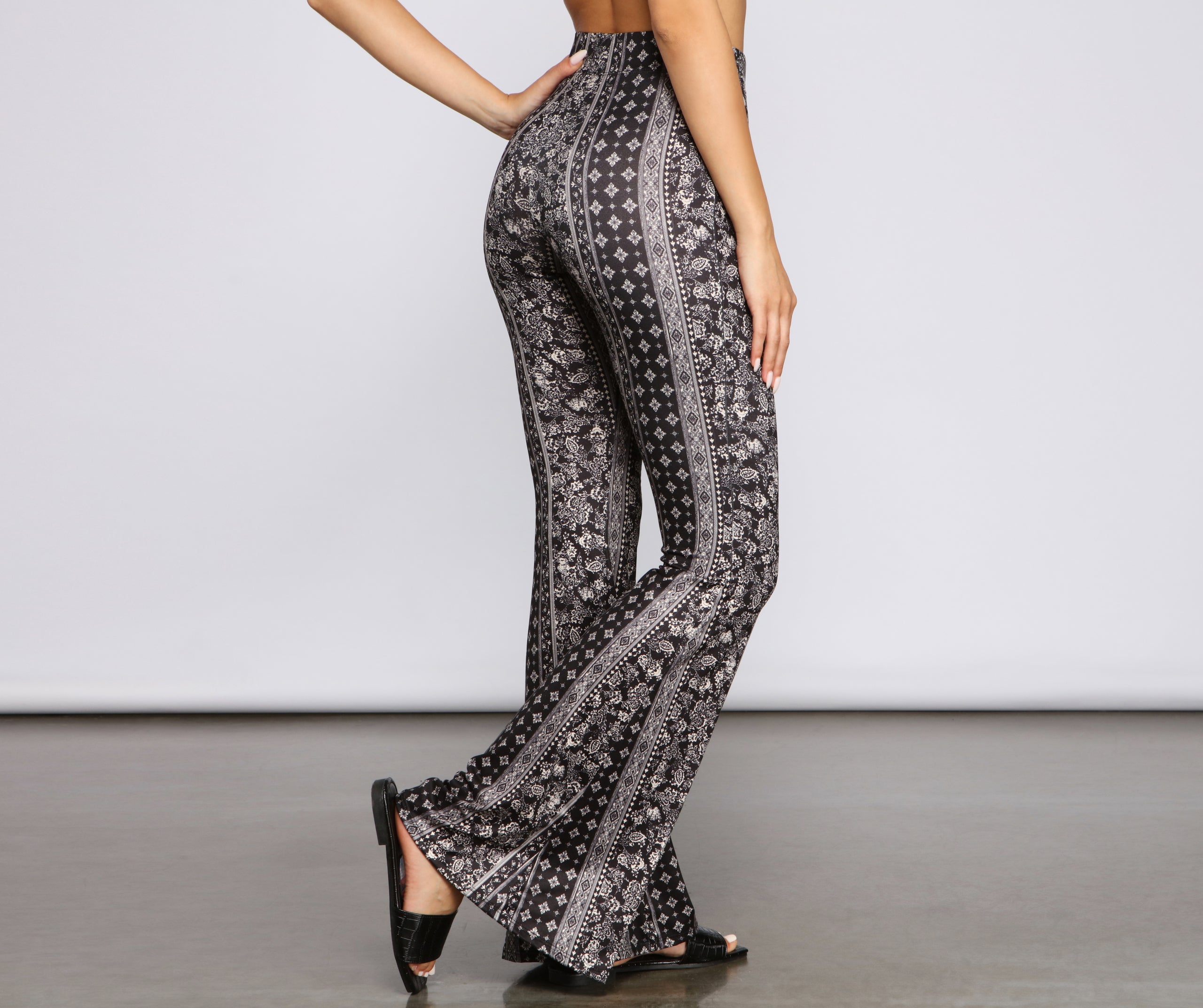 Boho Wanderer Floral Flared Pants