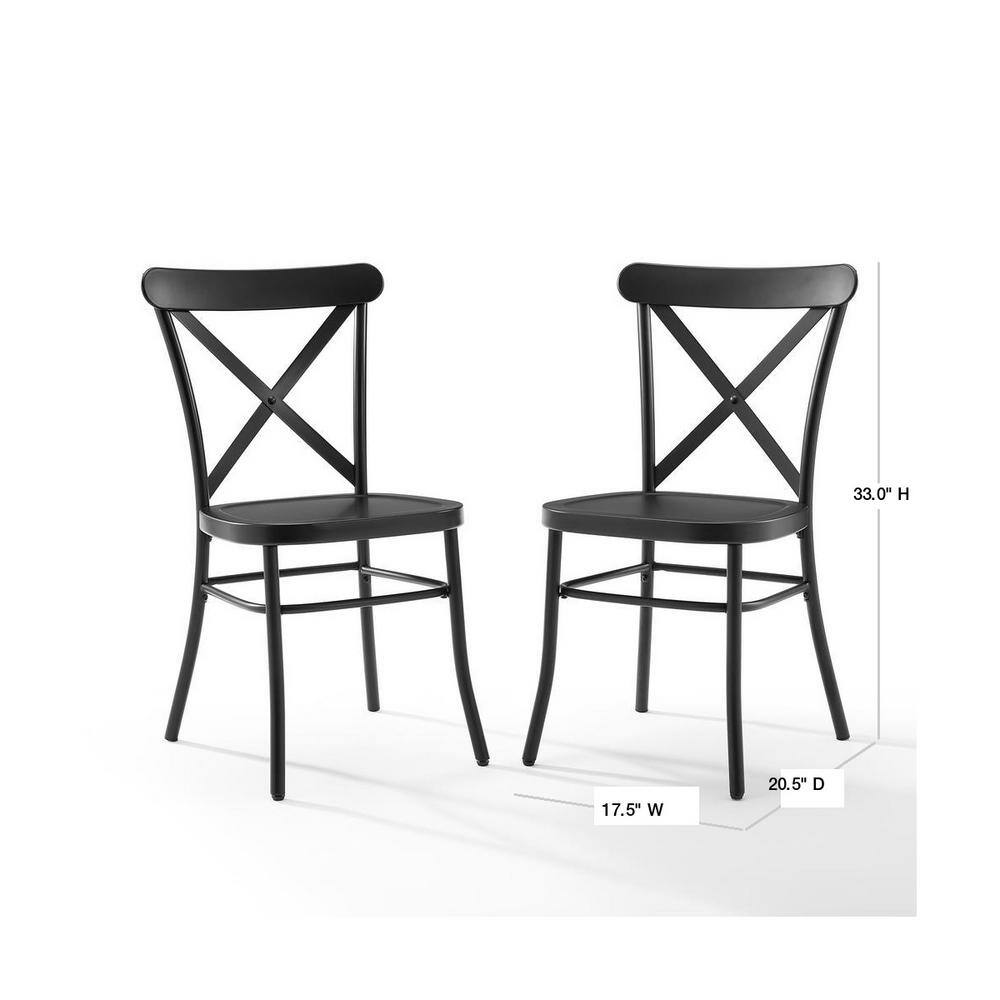 CROSLEY FURNITURE Camille Black Metal Dining Chair (Set of 2) CF500620-MB