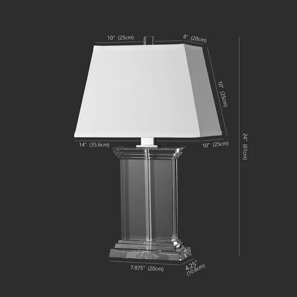 SAFAVIEH Couture Lighting 24-inch Schmidt Crystal Table Lamp - 14 IN W x 10 IN D x 24 IN H