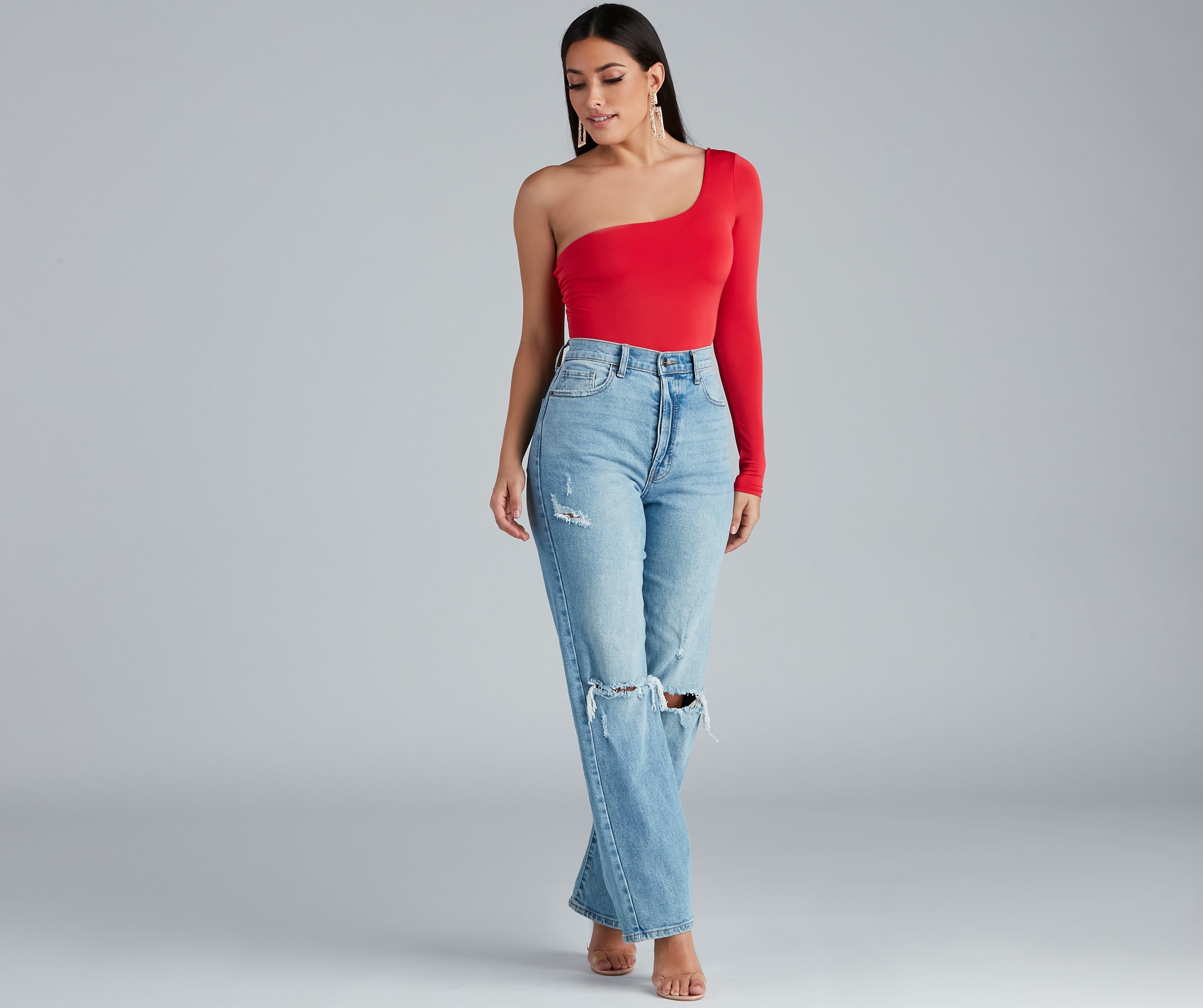 Strappy Stunner One-Shoulder Bodysuit