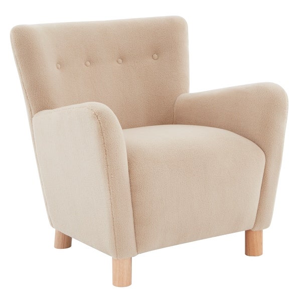 SAFAVIEH Couture Carey Faux Shearling Accent Chair - 31 IN W x 27 IN D x 33 IN H