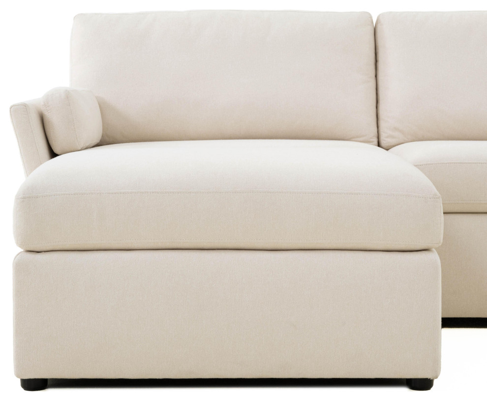 Catarina Cream Chaise Sectional   Cream   Modern   Indoor Chaise Lounge Chairs   by First of a Kind USA Inc  Houzz