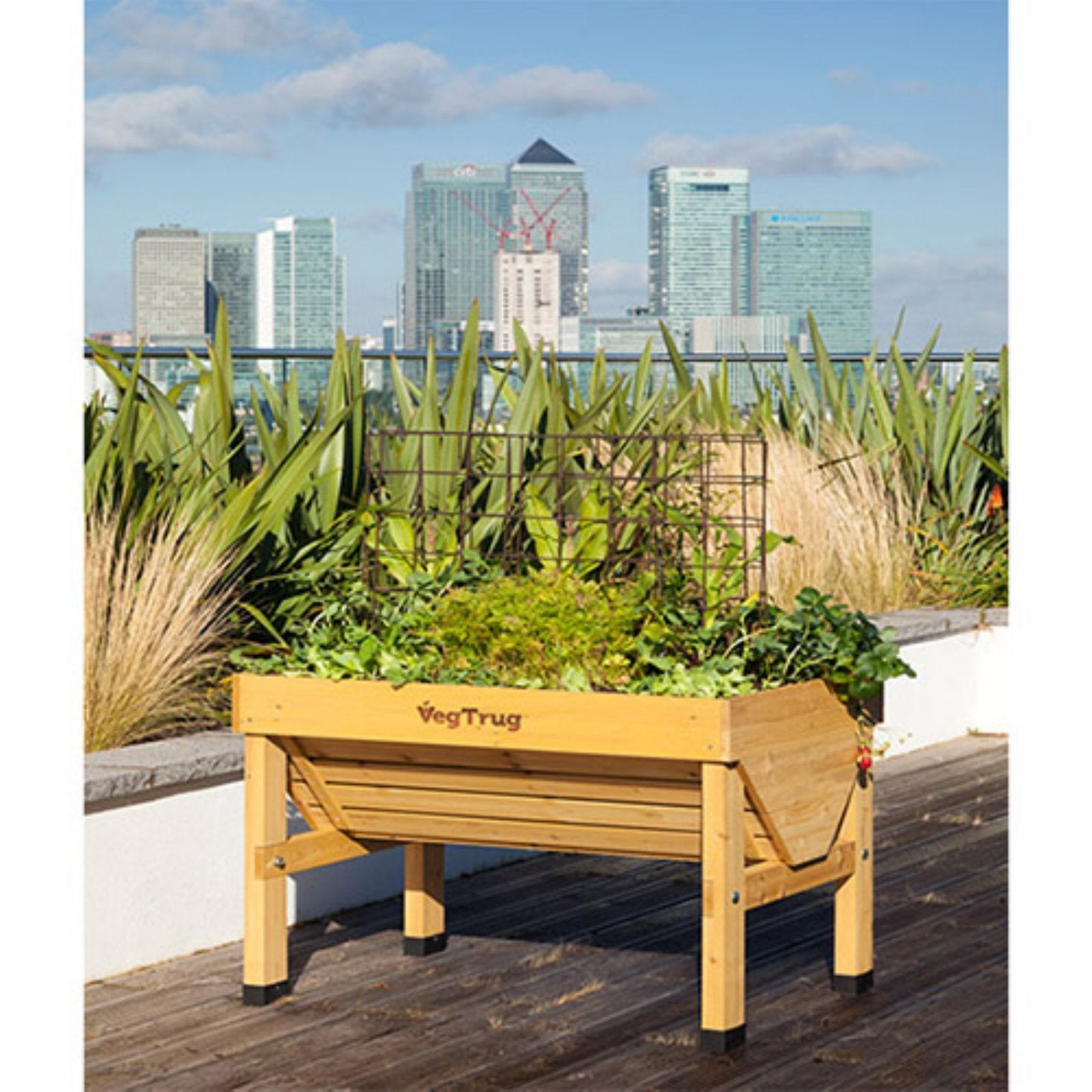 VegTrug Wood Elevated Planter Bed, Gray