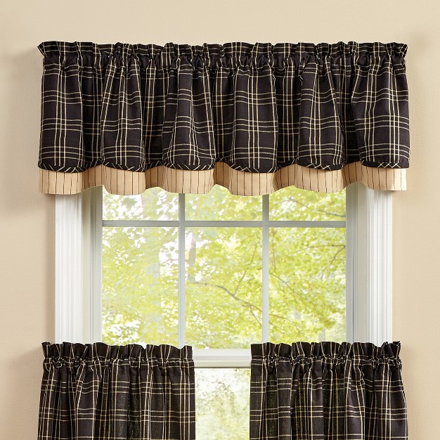 Park Designs Farmhouse Star Lined Layered Valance 72 X 16