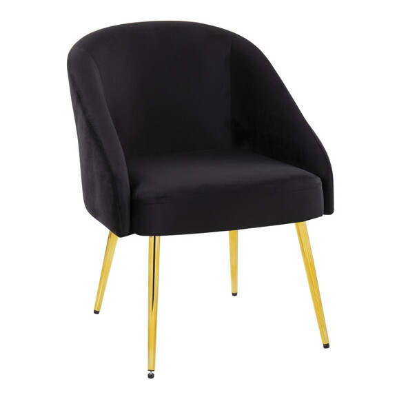 Shiraz Contemporary/Glam Chair in Gold Metal and B...