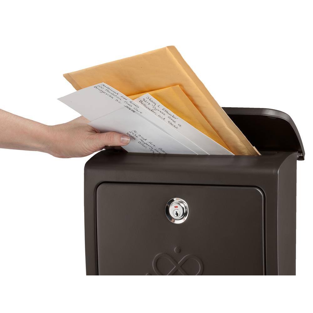 Architectural Mailboxes Bordeaux Rubbed Bronze Medium Steel Locking Wall Mount Mailbox 2697RZ-10