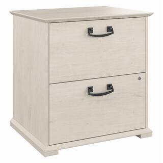 Bush Furniture Homestead Farmhouse Lateral File Cabinet in Linen White Oak HOF129LW-03