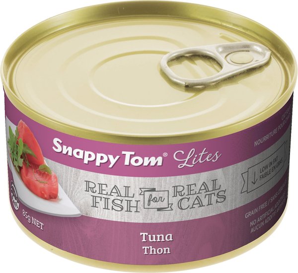 Snappy Tom Lites Tuna Flavor Canned Cat Food， 3-oz can， case of 24