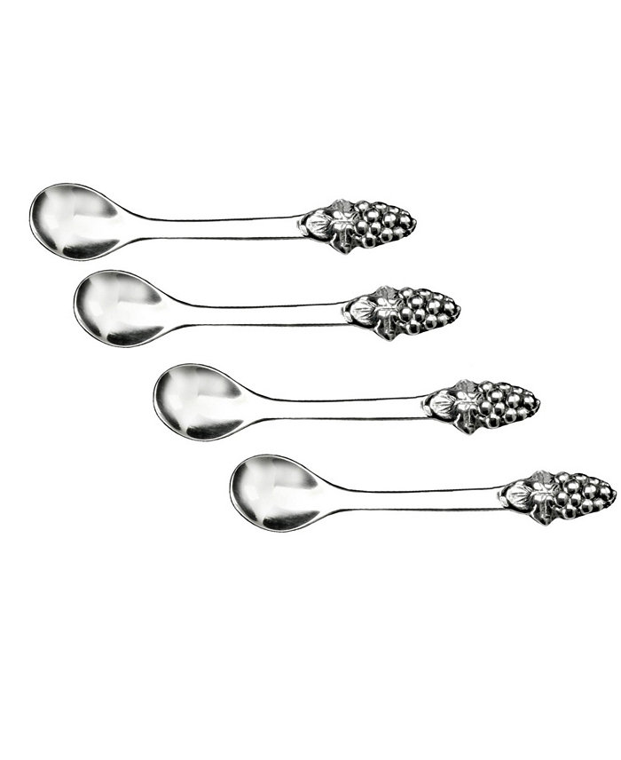 Arthur Court Designs Set of 4 Spoons Aluminum Grape Pattern