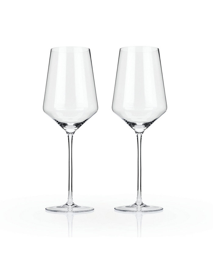 Viski Raye Angled Crystal Bordeaux Wine Glasses Set of 2 16 Oz