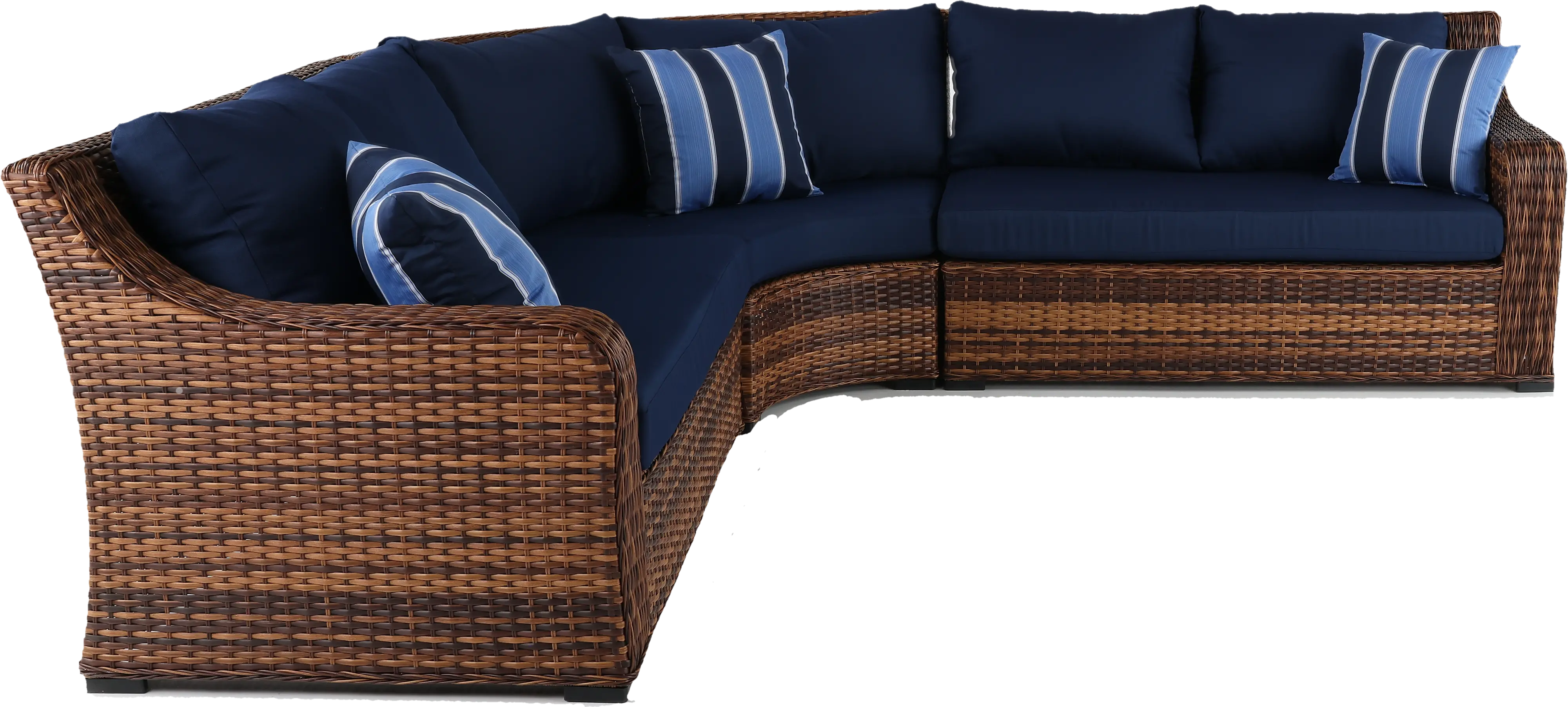 Tortola 3 Piece Navy Outdoor Patio Sectional