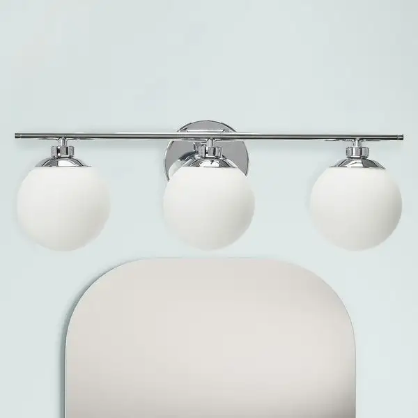 Robert Stevenson Lighting Lorne - Metal and Frosted Glass 3-Light Vanity Light